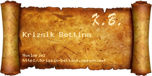 Krizsik Bettina névjegykártya