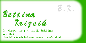 bettina krizsik business card